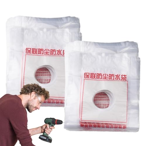Sac à poussière pour scie-cloche avec filtration des microparticules de plâtre