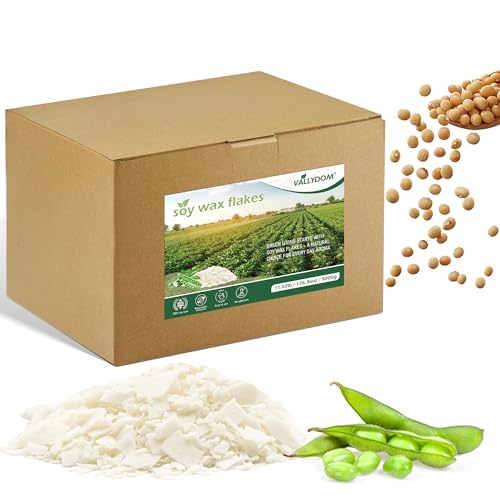 VALLYDOM 5KG Soy Wax for Candle Making: Premium Pure Soy Wax Flakes Organic No Additives Long Burn Time Perfect for Scented Candles Tealights Craft Candles and More - Ideal for Candle Makers