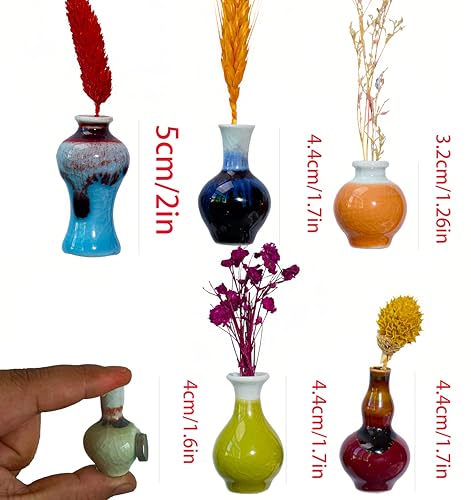 Imanes decorativos mini jarrón cerámico juego 6 unidades miniatura 2