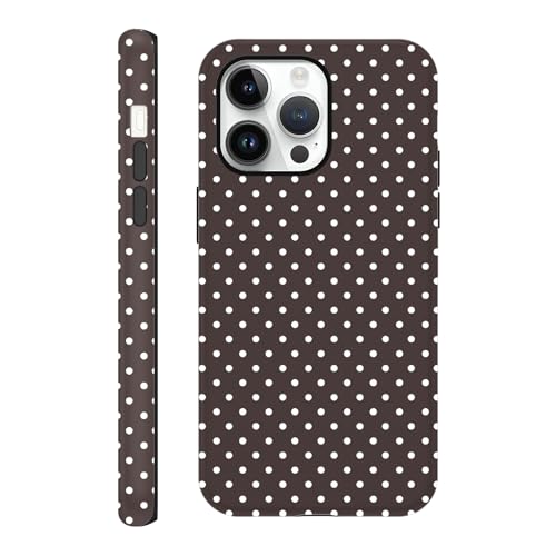 lioscre Cute Brown Polka Dot Phone Case for iPhone 14 Pro 6.1"