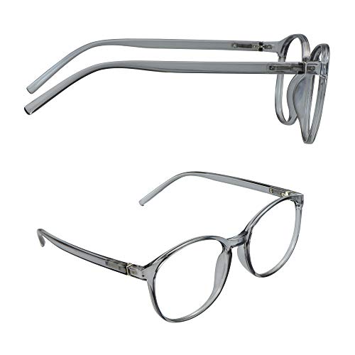 Image of Vintage Round Progressive Multifocal Presbyopic Glasses, Photochromic Gray Sunglasses for Men Women Readers (Clear Gray,+1.00 /+4.00 Magnification)