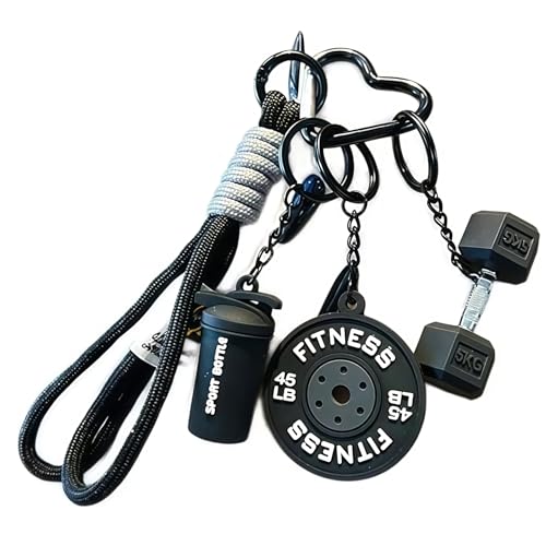 Vesavifaka Hantel Peso porta-chaves, pendentes para malas para mulheres e homens fitness, mini acessório porta-chaves para carro para ginásio, presente fitness
