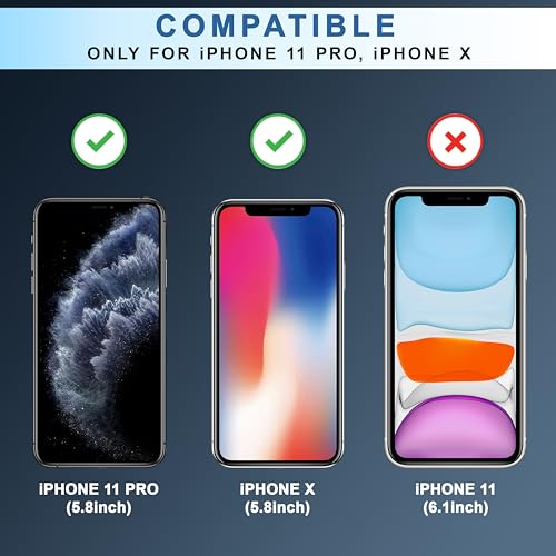 Image of CEDO Privacy Tempered Glass for iPhone 11 Pro /iPhone X /iPhone Xs | Anti-Spy Screen Protector Full HD Quality Tempered Glass Edge to Edge Coverage with Easy Installation Kit (Black)