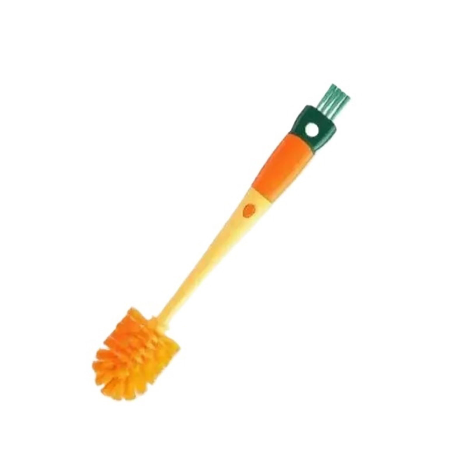 4-in-1 Reinigungsburste fur Wasserbecher und Milchflasche | Kunststoff mit integriertem Stahldraht, Langgriffwerkzeug fur Teetassen und Wasserbehalter(Yellow)