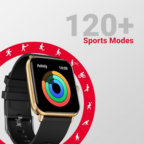 Image of Fire‑Boltt Ninja Call Pro Plus Bluetooth Calling Smart Watch, 1.83″ HD Display,AI Voice Assistant, 120+ Sports Modes, IP67 Waterproof, SpO2 & Heart Rate Monitor Smartwatch for Men & Women - Gold Black