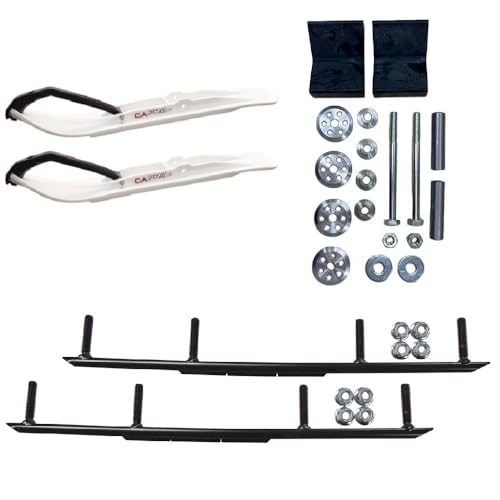 C&A Pro White XT Snowmobile Skis w/ 6