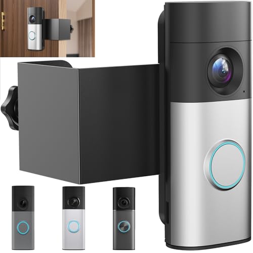 Anti-Theft Doorbell Mount Compatible with Ring Battery Doorbell/Plus/Pro(2026 Model)/Tapo Video Doorbell No Drill Adjustable Mounting Bracket Holder for Apartment Rentals Enhanced Protection Mount