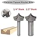 1/4 1/2 Inch Shank Router Bit, 2 Inch Diameter, Carbide Wood Router Bits Woodworking Cutter Tool for Cutting Wood Stock 19 Sizes for Choose