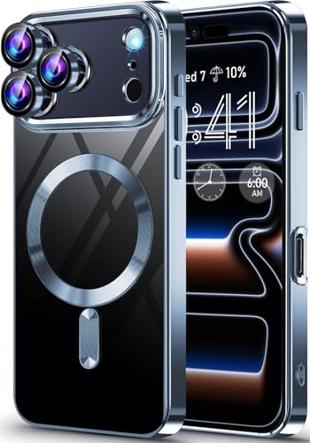 Coque iPhone 17 Pro Max transparente premium en silicone souple avec cercle MagSafe intégré