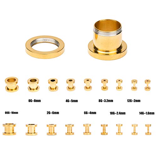 36pcs Ear Stretching Kit 14G-00G Surgical Steel Tapers Tunnels Gauges Set for Starter Women Men Expanders Body Piercing Jewelry…3