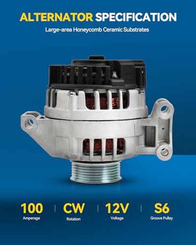 Image of PHILTOP Alternator Compatible with 2004-2006 Colorado; Canyon, 2006 i-280; i-350 Replacement 11047N,11047 12V 100Amp CW 6-Groove Pulley