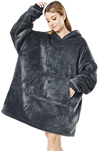 Seogva Oversized Sherpa Hoodie, Wearable Hoodie Sweatshirt Blanket, Super Soft Warm Comfortable Blanket Hoodie, One Size Fits All, Men, Women, Girls, Boys, Friends