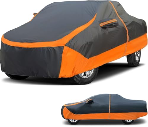 Image of Truck Cover Waterproof All Weather, Full Outdoor Pickup Rain UV Protection and durable, Fit for Toyota Tacoma, Ford Ranger, Chevrolet Colorado, N-issan Frontier ect(Fit Truck M-Length 210 to 224 inch)