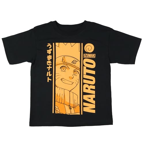 Naruto Uzumaki Shirt Boy's Orange Monochrome Short Sleeve Graphic Top