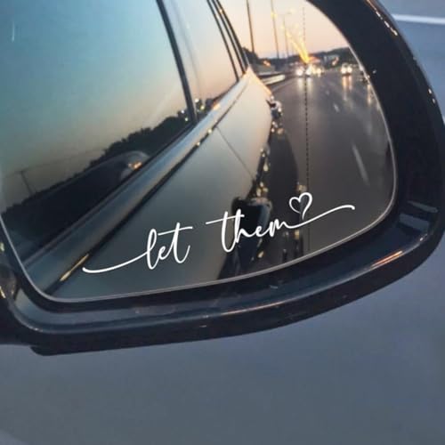 Image of Let Them Mental Health Rearview Mirror Sticker Set | Self-love car decals for women, funny motivational sticker set