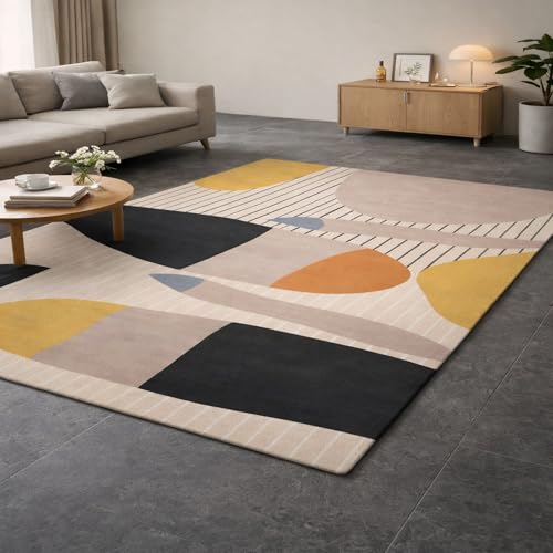 Alfombra de pelo corto beige 100x200 cm lavable y antideslizante para el dormitorio 2