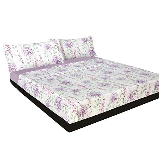 Montse Interiors, S.L. Juego de sábanas flors Liles (sín Bajera, Keira para Cama de 150x190/200)