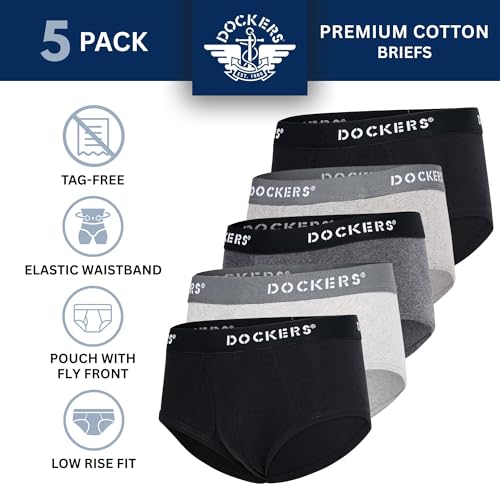 DOCKERS Mens Underwear Pack of 5 Mens Briefs Underwear for Men Soft Cotton3