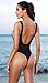 SHEKINI Women's High Cut Backless Strap Thong Brazilian Bikini Swimsuits Bathing (Medium/(US 8-10), Manhattan Black-B)