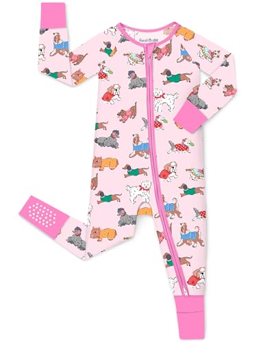 Image of babee Reshinee Viscose Derived from Bamboo Baby Footie Pajamas Convertible Newborn Sleeper for Baby Girl Zipper Onesie 0-24M