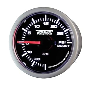 Turbosmart TS-0101-2023 52 mm – 2-1/16″ 0-30 PSI Boost Gauge for Gated Boost Control Valves , Black