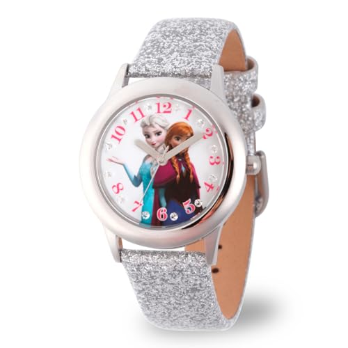 Disney Infinity Kids' W002505 Frozen Elsa & Anna Analog Display Analog Quartz Silver Watch