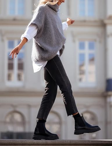 Image of Ynhonra Womens Turtleneck Sweater Oversized Chunky Batwing Sleeve Short Tops | Dolman Pullover