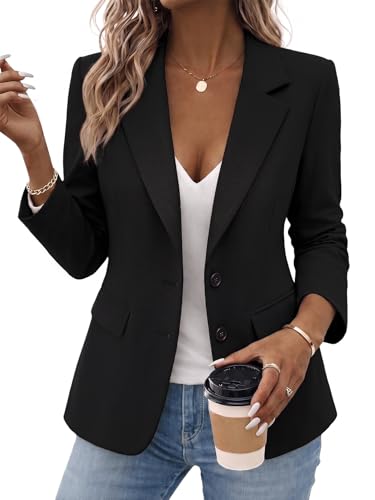 Mina Self Black Casual Blazers Jackets for Women 2026 Spring Jackets Suits Womens Fashion Funeral Church Outfits Business Capsule Wardrobe Blazer Dress Women's Suit