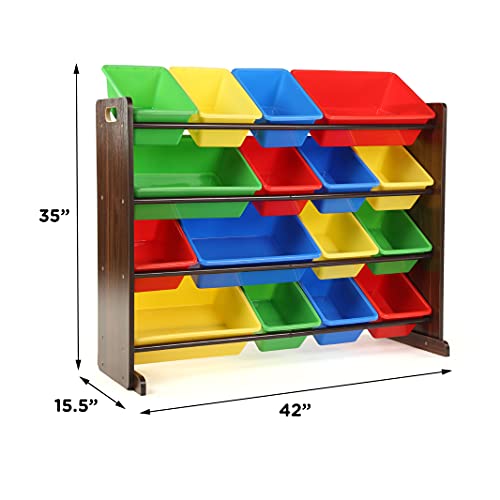 Humble Crew Supersized Wood Toy Storage Organizer, Toddler, Espresso/Primary #TOP2