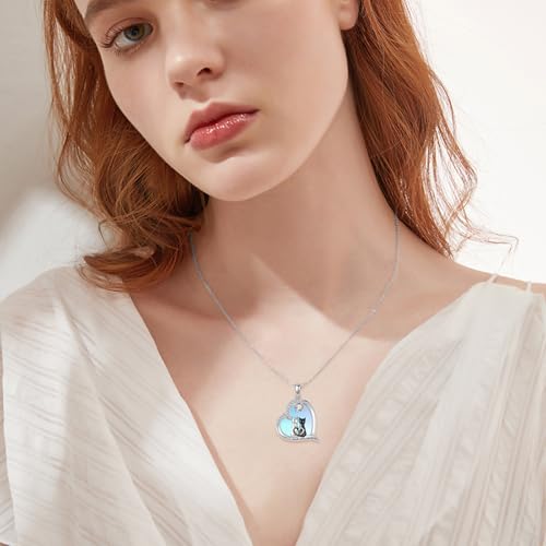 ONEFINITY Moonstone Necklace Gifts 925 Sterling Silver Cute Animal Jewelry for Women Heart Moonstone Gifts2