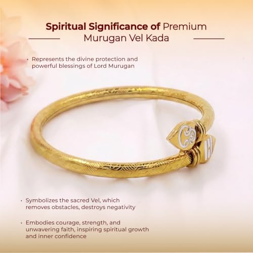 Image of Divine Hindu Premium Vel Murugan Kada | Traditional Design Authentic Spiritual Kada for Men