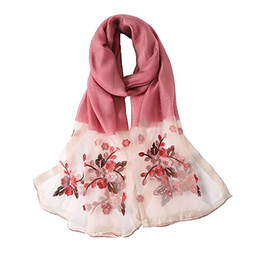 WINCESS.YU Silk Scarf for Women Lightweight Shawls and Wraps for Weddings Fashion Pashmina Shawl Embroidered Scarves