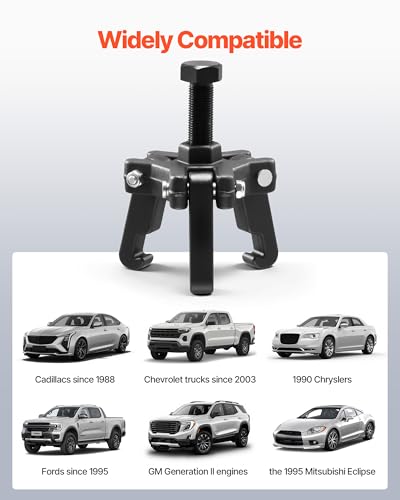 Image of VEVOR LS Harmonic Balancer Puller Kit, Adjustable 3-Jaw Puller Fits Most Late Model Vehicles, 3-Jaw Pulley Puller Set with 4 Forcing Rods for Removing Harmonic Balancers Without Removing The Radiator