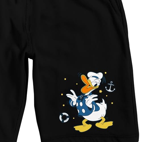 Disney Classic Characters Donald Duck on Black Adult Lounge Short2