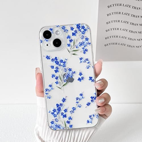 iPhone 13 hoesje TPU doorzichtig met wit bloemtak design, slank, schokbestendig, beschermhoes - Afbeelding 4