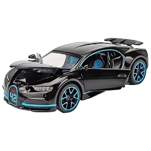 Triyugo Exclusive 1:32 Diecast Bugatti Chiron Alloy Metal Pull Back Die-Cast Car Scale Model Openable Doors With Sound And Light Mini Auto Toy Car For Kids Best Gifts Toys(Buggati Chiron), Multicolor
