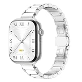 Cinturino sottile compatibile con cinturini Apple Watch da 40 mm, 42 mm, 44 mm, 38 mm, 41 mm, 45 mm, 46 mm, da donna, sottile, in ceramica e porcellana e acciaio inossidabile, cinturino per iWatch