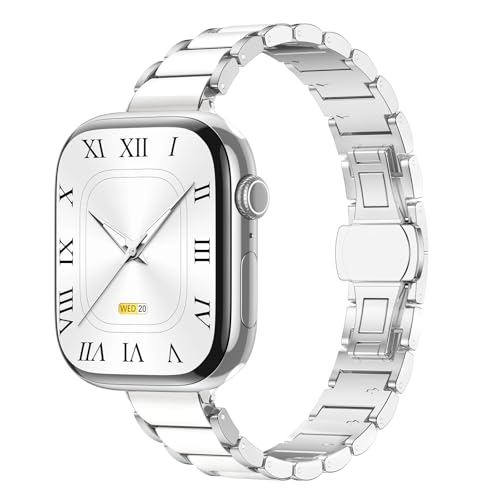 Bracelet fin Apple Watch anti-irritation en porcelaine pour poignets sensibles