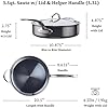 Hestan NanoBond Molecular Titanium 5-Piece Cookware Set - PFAS-Free Stainless Steel, 4x Stronger, 1050F Safe, Induction Compatible, Handcrafted Italy