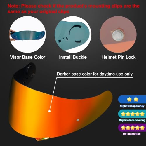 Image of PSLER Shatterproof Helmet Visor for GT Air GT Air 2 Neotec-1,Deep Red | Impact-Resistant ,UV400 Protection, Motorcycle Tinted Face Shield Replacement for GT Air GT Air 2 Neotec-1 CNS-1 TC-5 TC-9