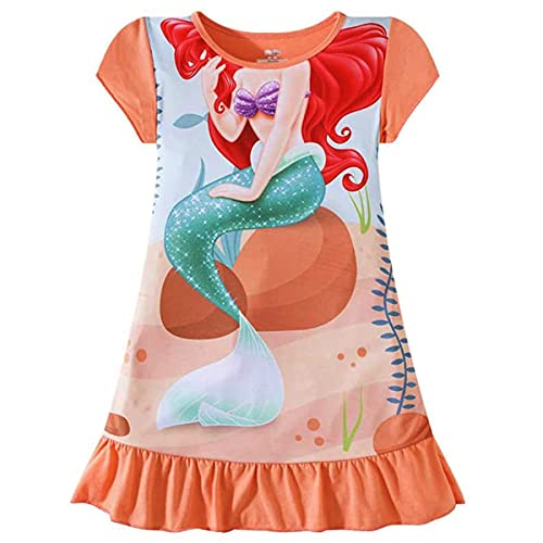 Toddler Girls Nightgown Cute Mermaid Princess Pajamas Dress Sleepwear Nightshirt