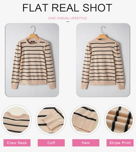 Dokotoo Women's Cashmere Sweaters 2025 Long Sleeve Crewneck Casual Tops Lightweight Wool Pullover Jumper Shirts2