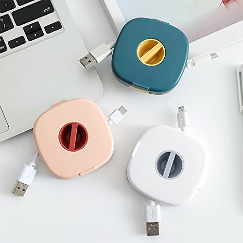 SITAKE 3 carretes de extensión estirables vacíos, compactos y multiusos para cables USB, cables de...