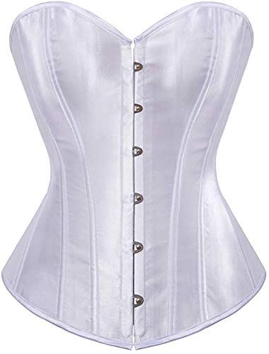 ADELCE Womens Sexy Boned Overbust Shaper Push Up Bodysuit Lace up Corsets and Strap Bustiers Top S-6XL