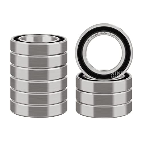 XIKE 10 Pcs 6704-2RS Bearings 20x27x4mm, Double Rubber Seals and Pre-Lubricated, Deep Groove Ball Bearing.