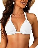 Women Triangle Bikini Top Only 2025 String Halter Sexy Swimsuit Bathing Suit Top White