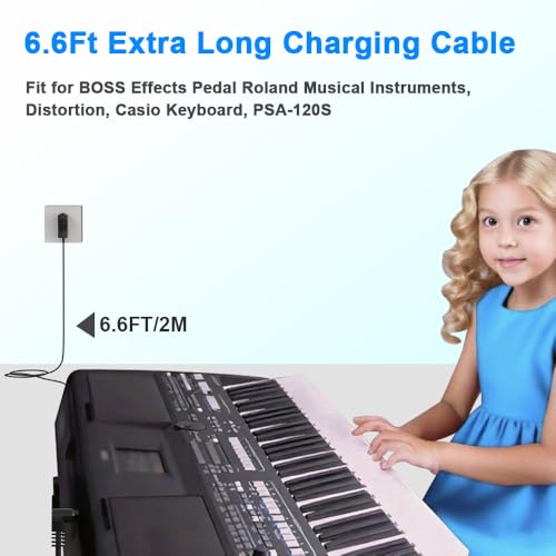 image for HYGAMOCC 6.6Ft Extra Long 9V Power Supply for Guitar Pedals, Fit for B