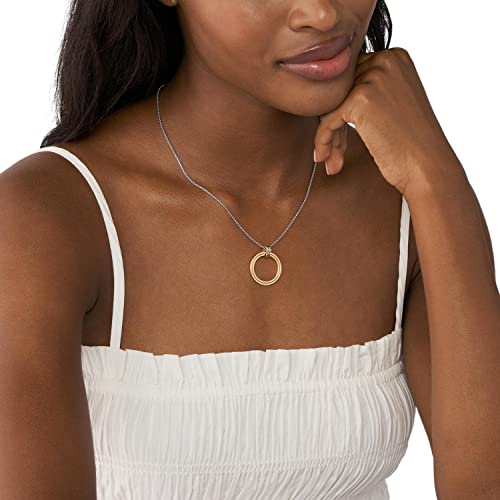 Skagen Women's Kariana Gold Tone Pendant Necklace With Crystal Accents, Gold & Silver Ring #TOP3