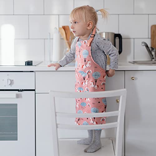 Zihuatailer Unicorn Apron for Kids - Baking & Cooking Apron with Pockets, Waterproof & Adjustable, Pink - Image 7