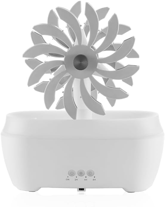 Difusor de aromaterapia molino de viento, humidificador de nube y lluvia de 10.1 fl oz, máquina de aromaterapia para interiores, humidificador para